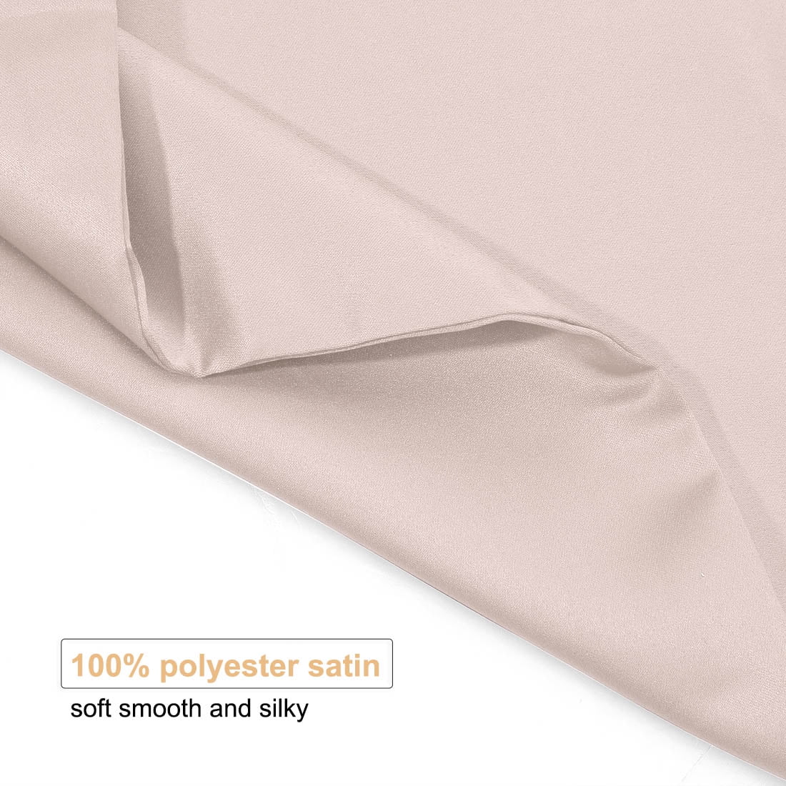 Unique Bargains 2 Pack Silky Satin Pillow Cover Cases Light Tan 21" x 37"
