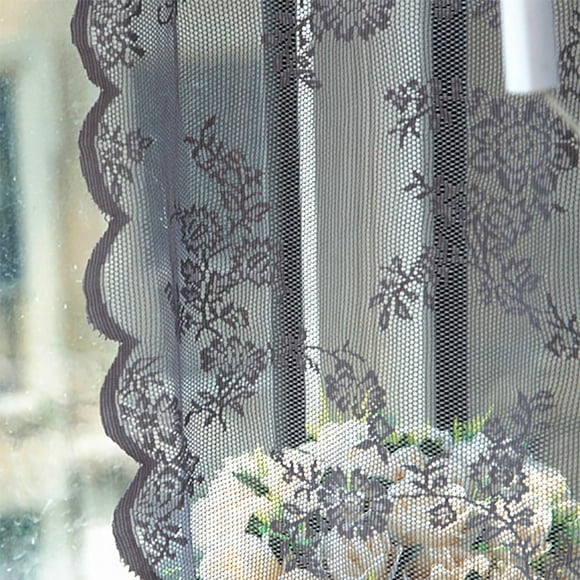 Pedty Curtain Panels Curtains for Living Room Flower Sheer Curtain Tulle Window Treatment Voile Drape Valance 1 Panel Fabric