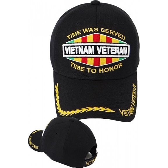 Vietnam Veteran Time To Honor Mens Cap [Black - Adjustable]