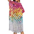 thumbnail image 4 of HELLHERO Loose Long Kimono Swimsuit Cover Up for Beach High Quality Fabrics Breathable Cover Ups for Swimwear Women Mermaid scale print, 4 of 6