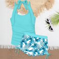 thumbnail image 2 of Ymyiu Girls Tankini Swimsuits Toddler Baby Infant Swimsuit Girl Ruffles Bathing Suit Halter Top Bikini Baby Girls' Swimwear Size 11-12 Years (Mint Green,11-12 Years), 2 of 8