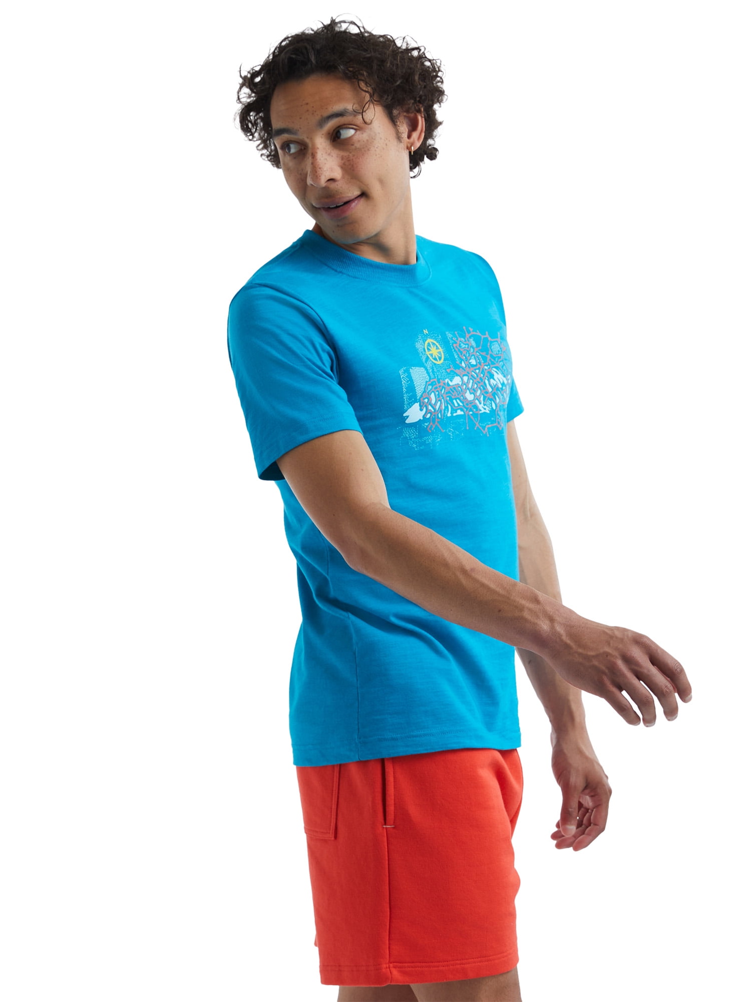 Hanes All Gender Explorer Collection City, Land, Sea Patch Graphic T-Shirt, Sizes XS-2XL