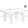 thumbnail image 3 of BJSN Clear Glass Coffee Table Metal Tube Center Table for Livingroom (All-Black), 3 of 8