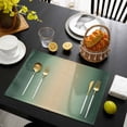 thumbnail image 3 of Green Ombre Placemats Set of 4, Modern Yellow Gradient Farmhouse Art Placemats for Dining Table, Place Mats for Kitchen Tabletop, Waterproof Wipeable Dining Table Mats Set, 3 of 9