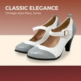 thumbnail image 4 of Chase & Chloe Women's Vintage-Inspired Mary Jane Pumps with Wingtip and Mid-Heel, 4 of 4