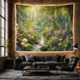 thumbnail image 6 of Forest Stream Through Wildflower Garden, Peaceful Cottagecore for Nature Lovers, Woodland Creek Wall Art, Housewarming Gift, Tapestry Wall Hanging for Bedroom and Living Room, 6 of 7