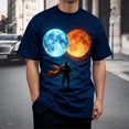 thumbnail image 2 of Men Japanese Samurai Dragon Graphic Crew Neck T-Shirt, Loose Fit Short Sleeve Cool Oriental Print Basic Tee Summer Street Casual Daily Tops(Light Blue,XL), 2 of 5
