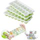 thumbnail image 5 of Bandejas para cubitos de hielo, paquete de 4 bandejas reutilizables de silicona para 14 cubitos de hielo flexibles, 5 of 5