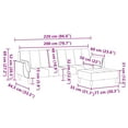 thumbnail image 4 of vidaXL 2-Seater Sofa Bed with Footstool Dark Grey Velvet, 4 of 5