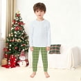 thumbnail image 2 of SUXIAN Christmas Outfit Plaid Two Piece for Boys Family Matching Photo Outfits Cozy Soft Long Sleeve Top and Pants #5_White 7-8 Years, 2 of 9