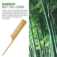 thumbnail image 3 of Peine de cola de rata de bambú Herramienta de cabello de bambú natural con dientes finos para hebras de burla y estilo posterior Cabello rizado natural antiestático para mujeres y hombres Namotu CZMR-ZC185, 3 of 6