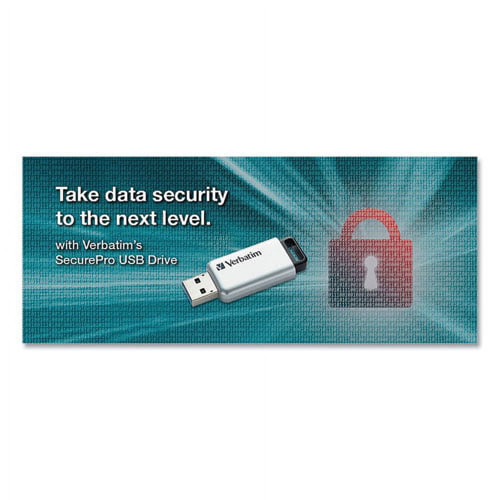 Store 'n' Go Secure Pro Usb Flash Drive With Aes 256 Encryption, 128 Gb, Silver | Bundle of 2