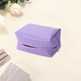 thumbnail image 3 of Unique Bargains 1 Pc Simple Square Makeup Bag Lavender Purple PU Leather, 3 of 6