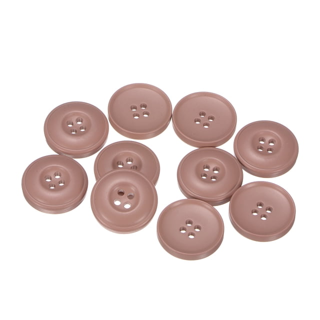 Botones de costura de resina redondos planos de 4 agujeros Uxcell para abrigos, suéteres, confección de ropa y manualidades, color rosa oscuro, 25 mm