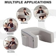 thumbnail image 6 of Soft Lap Desk Pillow for Adult, Extra Large Reading Pillow with Pocket, Arm Rest Pillow, Memory Foam Bed Rest Pillow can Reading, Working in Bed Floor Sofa (Grey), 6 of 7