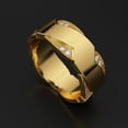 thumbnail image 3 of Men'S Golden Micro-Inlaid Ring Men Ring Crystal Ring,9, 3 of 5