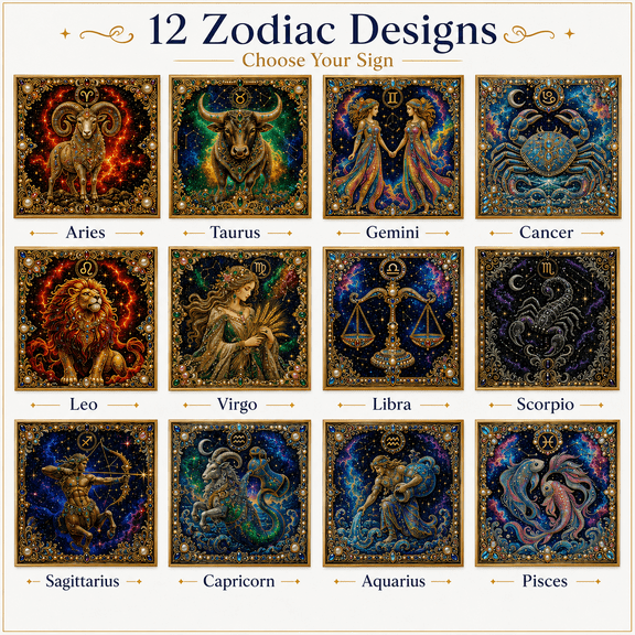 Zodiac Pearl Art Kit for Adults, DIY Constellation Diamond Painting Craft with Frame, Beginner-Friendly Astrology Pearl Bead Art for Relaxing Home Decor Project