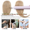 thumbnail image 4 of Benehair Clip in Hair Side Bangs Fringe Curtain Bangs 100% Real Human Hair Extensions Swept Weft Blonde Remy Hair Frence Bangs 2 PCS, 4 of 6