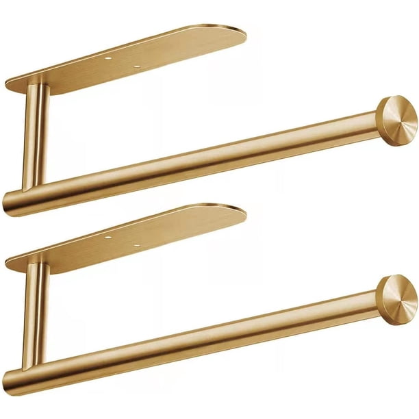 Soportes para toallas de papel para cocina,Toallas de papel a granel, autoadhesivas debajo del gabinete,Disponibles en adhesivo y tornillos,Acero inoxidable