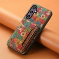 thumbnail image 2 of ELEHOLD for Samsung Galaxy S23 Leather Wallet Case,Cover with Retro Flower Pattern Built-in Card Slots Kickstand Shockproof Protective Phone Case for Samsung Galaxy S23,Spring, 2 of 6