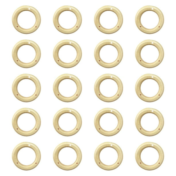 Círculos de carillón de viento Marco de carillón de viento Carillón de viento DIY Inicio Círculos superiores Anillos de madera 4 cm 3 agujeros 20 piezas
