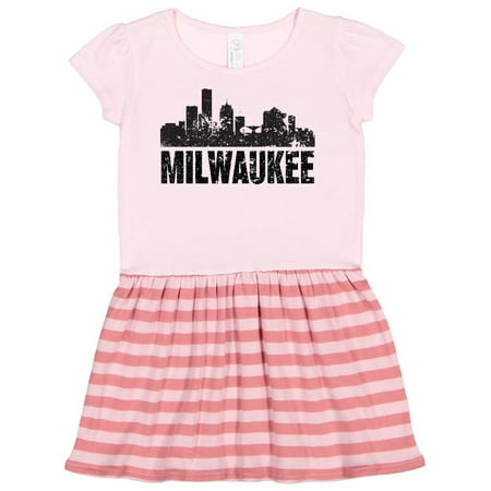 

Inktastic Milwaukee Skyline Grunge Gift Toddler Girl Dress