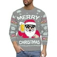 thumbnail image 4 of KHONTS Christmas Sweater for Men Funny Snowflake Santa Hilarious Xmas Claus Soft Pullover Long Sleeve Knitted Sweaters Light Gray XXL, 4 of 4
