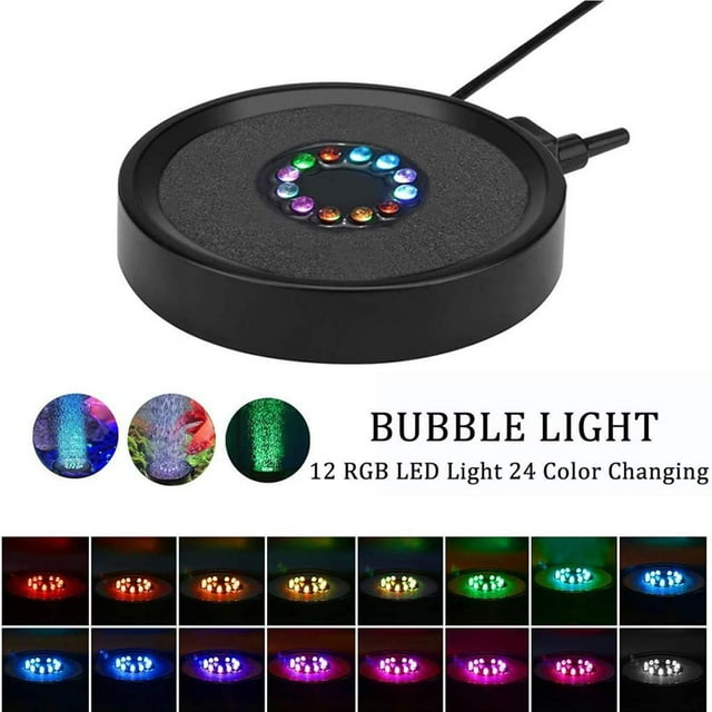 ruzhgo Aquarium Bubble Light Multi-Colored Air Stone Light LED Aquarium Lamp with Suction Cup No.2