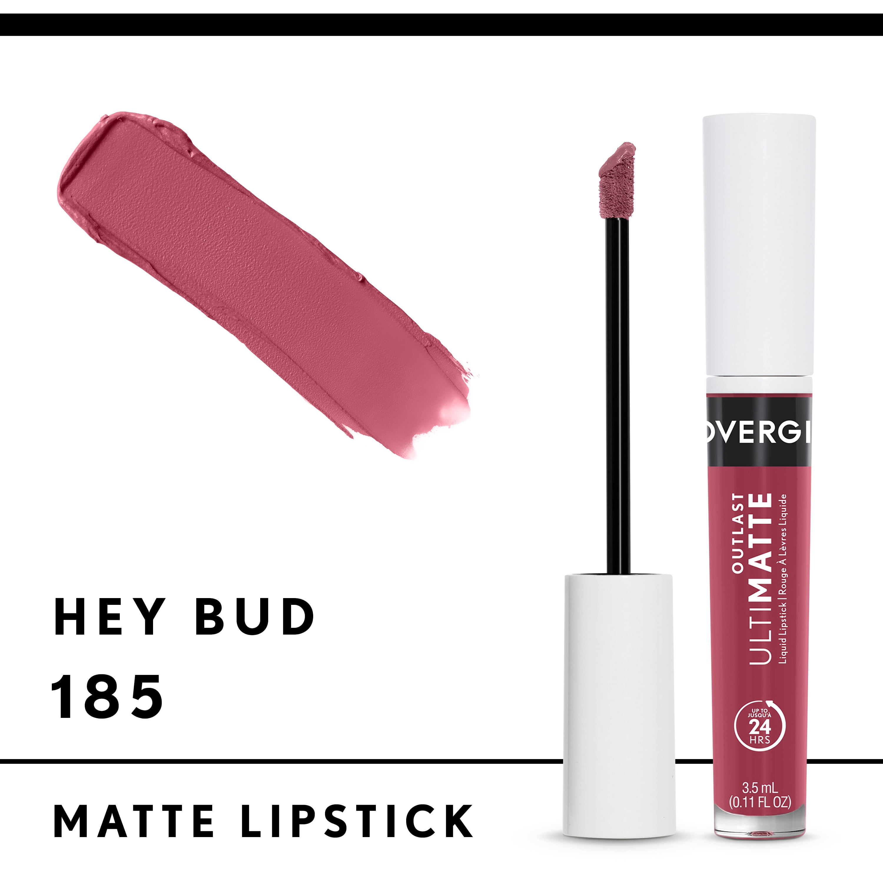 COVERGIRL Outlast UltiMatte One Step Liquid Lip Color, Hey Bud, 0.12 oz, Lipstick, Lip Gloss, Matte Lipstick, Transfer Resistant, Moisturizing, Vegan