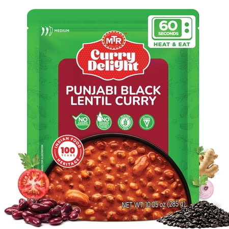 MTR Curry Delight Punjabi Black Lentil 285g | Authentic Indian Ready-to-Eat Curry | 100% Veg | No Added Preservatives | Serves 2 | Pack of 6
