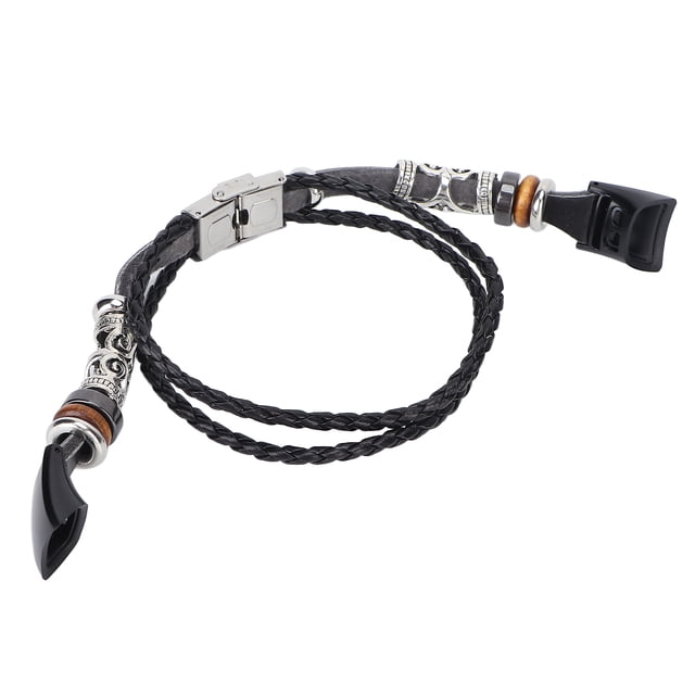 Retro Sports Watch Band Metal Beads Leather Strap Replacement for Honor 5 4 Applicable Wristband