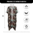 thumbnail image 6 of Xoenoiee Aztec Cow Southwest American Tribal Print Womens Swimsuit Coverup Bathing Suit Cover Up Beach Kimonos Skin Friendly Long Cardigan Open Front Swimwear, 6 of 7