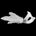 thumbnail image 4 of Feather Pearl Mask Halloween Party Masquerade White Black Eye Masks Women Night Club Shows Dance Role Playing Prop Decorations, 4 of 5