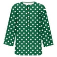 thumbnail image 5 of Weikingp Tunic Tee Shirts For Women Tops For Women Trendy Polyester Shirts For Women 3/4 Length Sleeve Womens Tops 3 Quarter Sleeve Tops For Women Green 2XL, 5 of 6