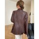 thumbnail image 5 of Chaqueta de cuero genuino para mujer, chaqueta de primavera y otoño de 2024, nueva moda, abrigo de piel de oveja natural de manga larga con un solo botón, 5 of 5
