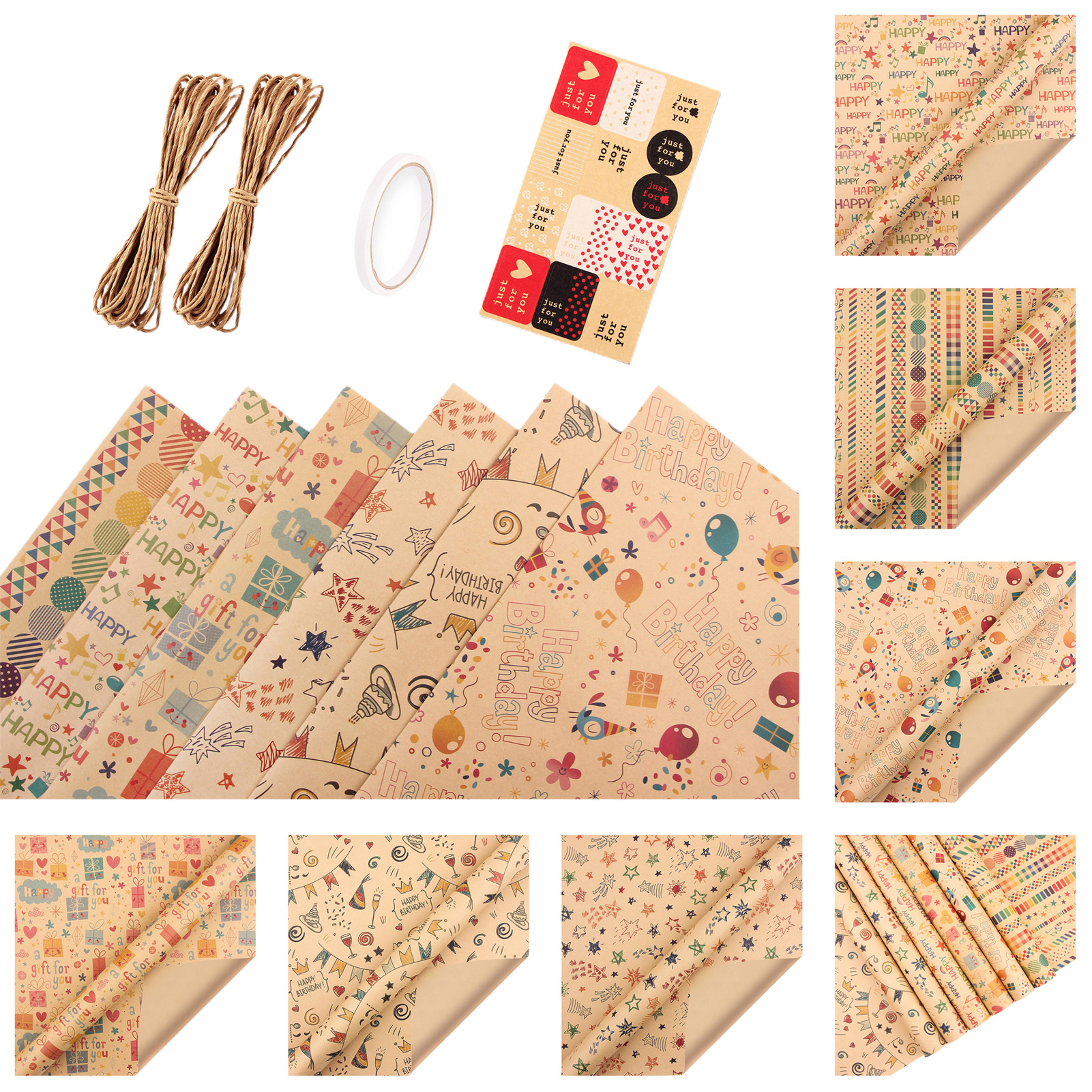 GROFRY Multi-purpose 1 Set Wrapping Paper Smooth Surface Art Paper