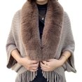 thumbnail image 1 of Guardurnaity Chal suelto de punto para mujer, borlas, vacaciones, fiesta en la playa, accesorios para fotos, cárdigan térmico lavable de invierno para mujer Abrigos y chamarras Caqui Guardurnaity AP013843-01, 1 of 6