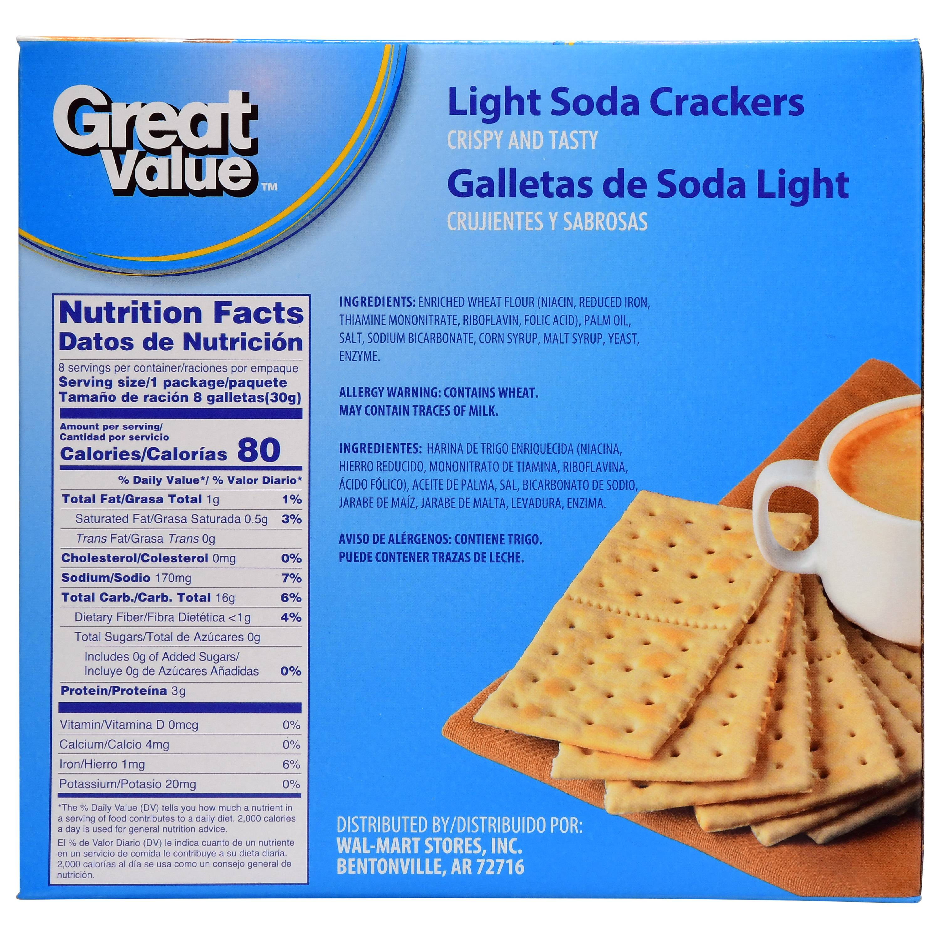 Great Value Light Soda Crackers, 9oz Box