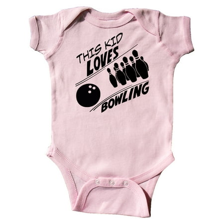 

Inktastic This Kid Loves Bowling Gift Baby Boy or Baby Girl Bodysuit