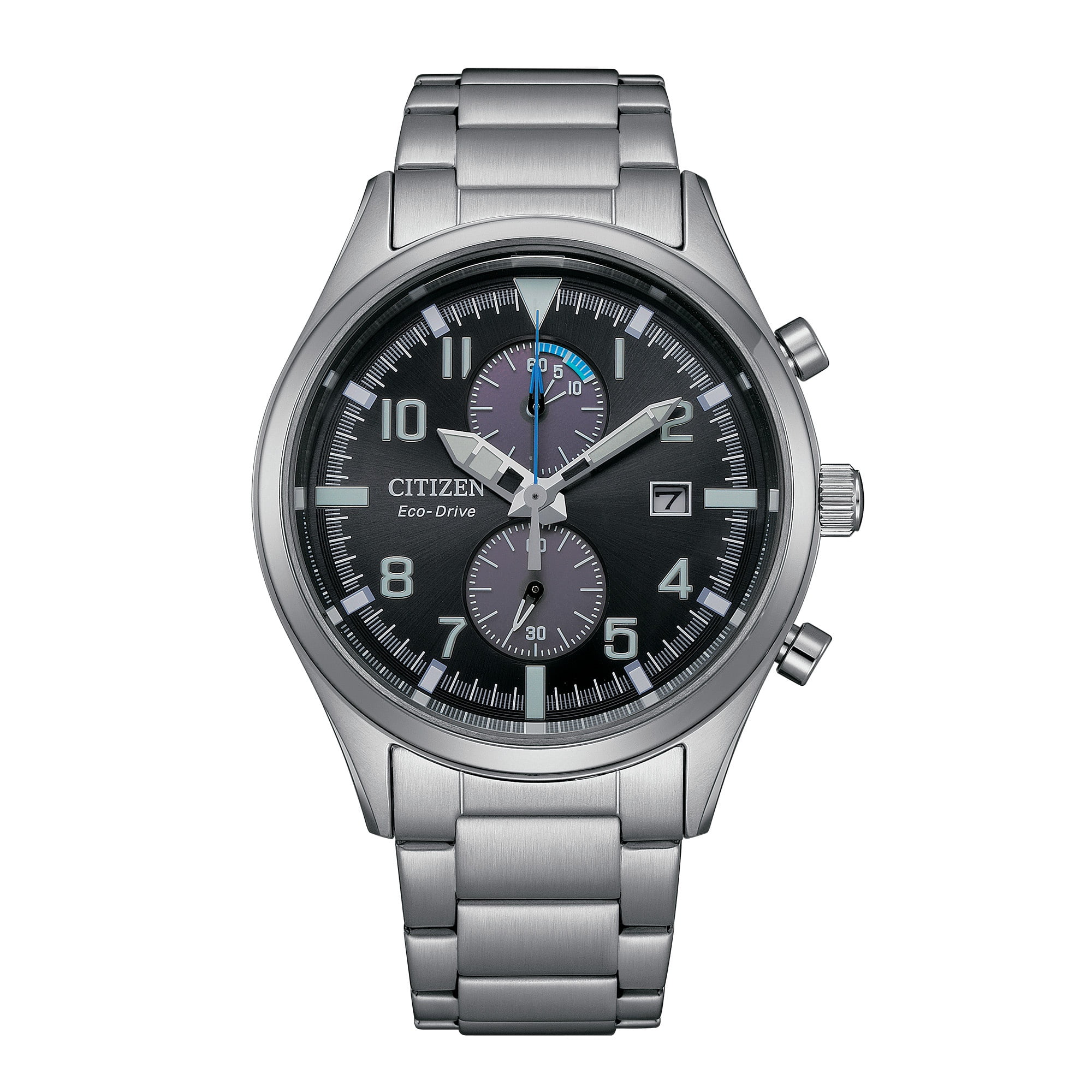 Citizen Eco Drive Night Hawk Quartz Men s Stainless Steel Chronograph Watch CA0295 58E Walmart