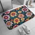 thumbnail image 2 of Shabby Chic Cute Flower Velvet Bath Rugs Non Slip and Absorbent Foam Bathroom Rug Mat Bedroom Vintage Decor Retro Blush Bath Rugs for Kitchen Shower Sink Decor 19.7"x31.5", 2 of 8