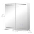 thumbnail image 3 of HOMCOM Armoire à Miroir de Salle de Bain avec Lumières, Interrupteur Tactile Intelligent, Anti-Buée, 3 of 10