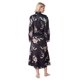 thumbnail image 5 of Lavenderi Albornoz Largo Clásico De Satén Tipo Kimono Para Mujer (L Negro Aop), 5 of 5