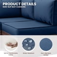 thumbnail image 3 of UDPATIO Outdoor Replacement Cushions for Patio Furniture, Waterproof Patio Cushions for 6-Seat Sectional Patio Conversation Sets, 14-Piece Outdoor Cushion Slipcovers Patio Sofa Cushions (Navy Blue), 3 of 8
