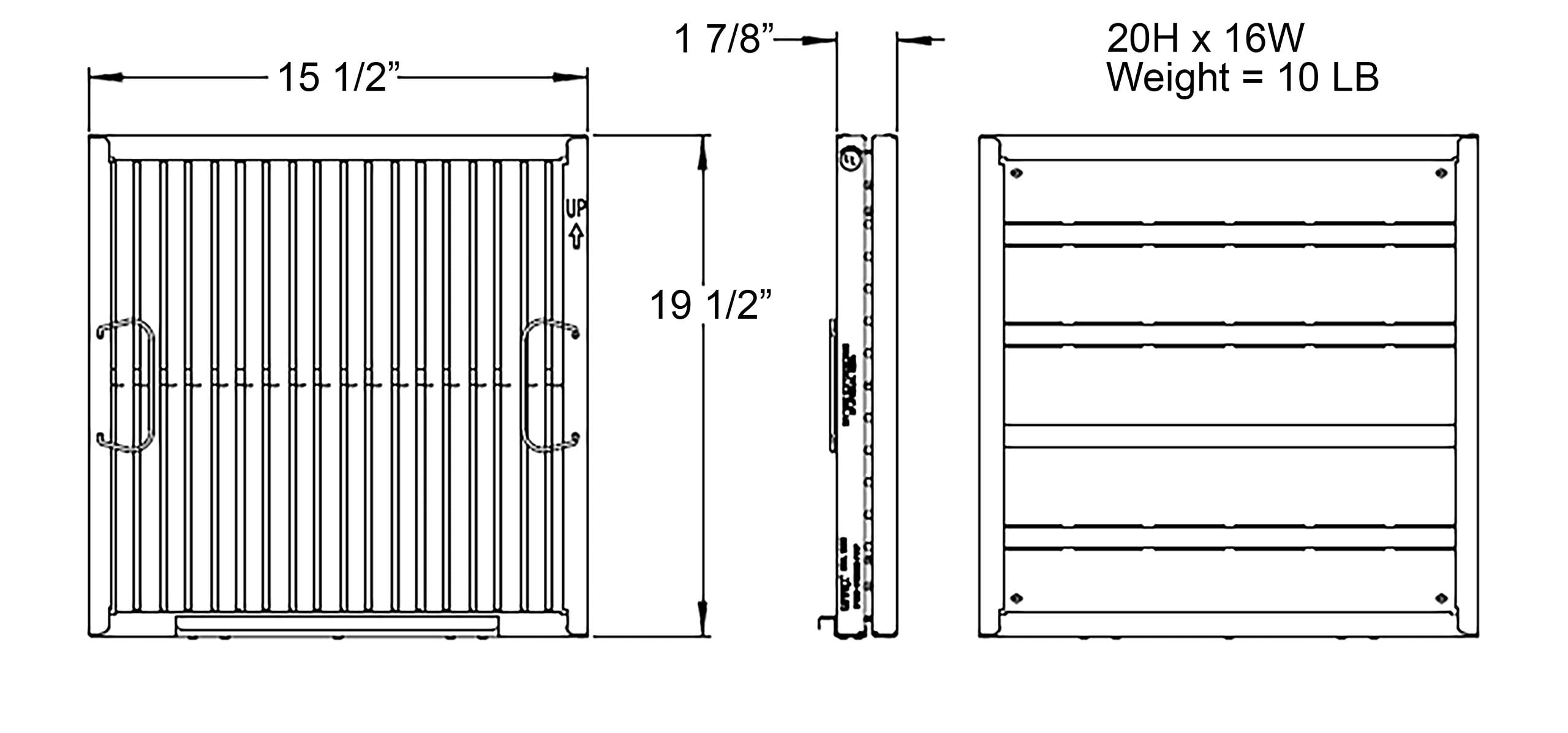 CAPTIVE-AIRE Captrate SOLO Stainless Steel Baffle Restaurant Hood Filter, (20" High x 16" Wide)