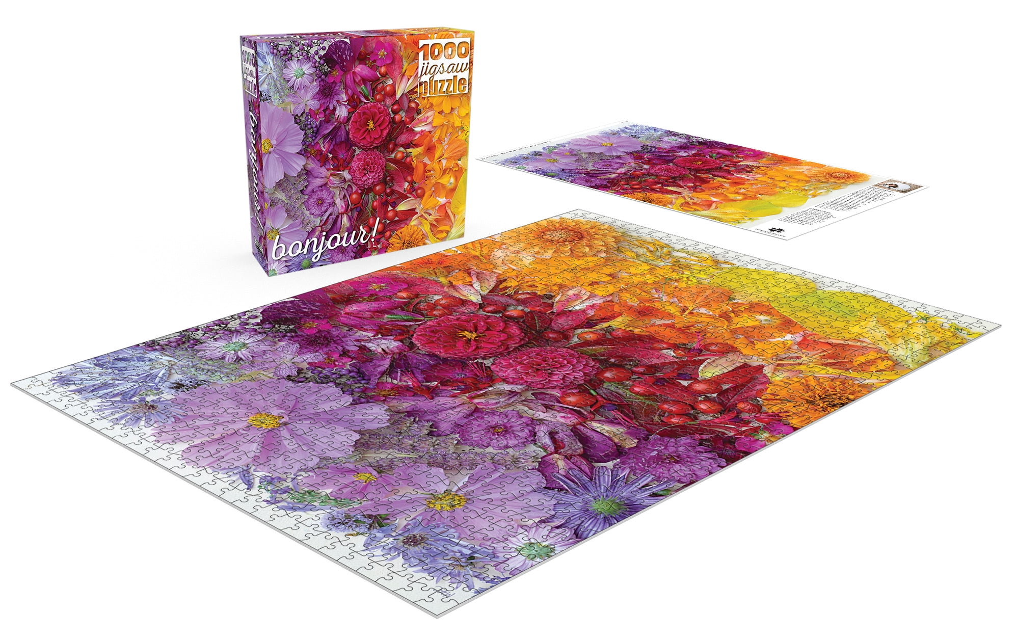 Buffalo Games Bonjour Gradient Flora 1000-Piece Interlocking Jigsaw Puzzle for Adults Ages 14+