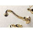 thumbnail image 4 of Kingston Brass KS3122KL Whitaker Double-Handle Wall Mount Bathroom Faucet, Polished Brass, 4 of 8