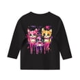 thumbnail image 4 of Auroural Girls Clothes Size 10 12 Girls Tops Size 10-12 Long Sleeve Graphic Children's Fashion Cute Playful Print 3/4 Sleeve Round Neck Tops/shirt Black, 4 of 5