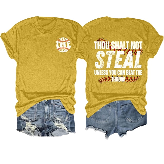 WZXFASHION T-shirt de Baseball pour Femmes T-shirt Cœur de Baseball Maman de Baseball T-shirt Décontracté Col Rond Manches Courtes Hauts Soldes T-shirt Manches Courtes pour Femmes