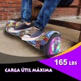thumbnail image 4 of HOVERSTAR Bluetooth Hoverboard, LBW12A Color cromado o monopatín eléctrico de piel impresa con ruedas intermitentes LED, 4 of 5